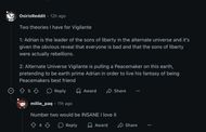 A fan reaction on Peacemaker via Reddit